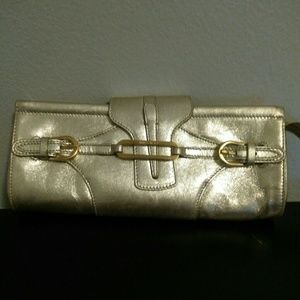 Jimmy choo gold clutch
